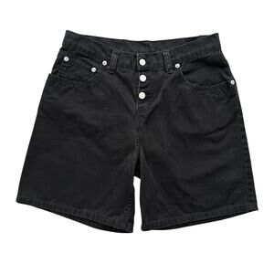 Vintage Jordache Shorts Women's Size 16 Black High Rise Midi Mom Jort Y2K